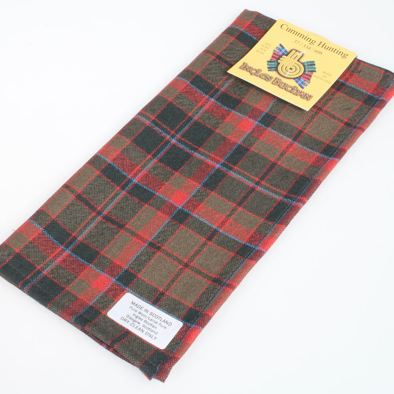 Wool Tartan Pocket Square in Cumming Hunting Weathered Tartan