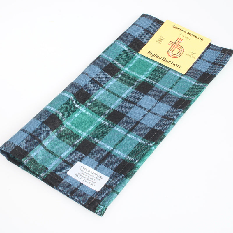 Wool Tartan Pocket Square in Graham of Mentieth Ancient Tartan.