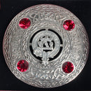 Burnett Clan Crest Pewter Plaid Brooch