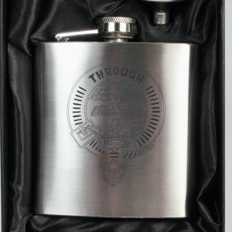 Hamilton 6oz Engraved Clan Crest Hip Flask