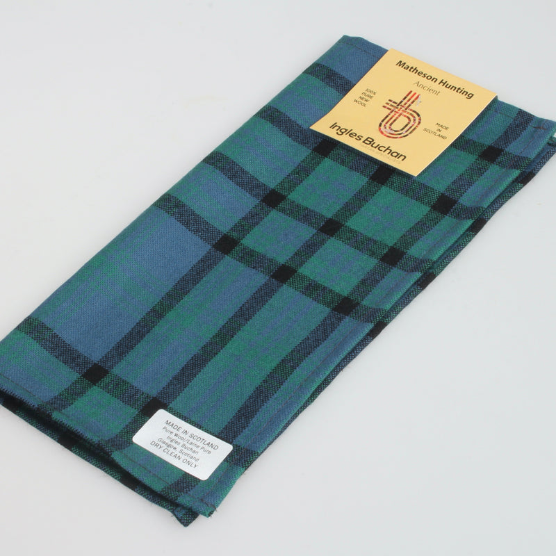 Wool Tartan Pocket Square in Matheson Hunting Ancient Tartan