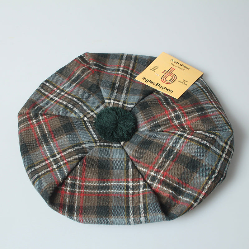 Unisex Wool Tam in Scott Green Ancient Tartan