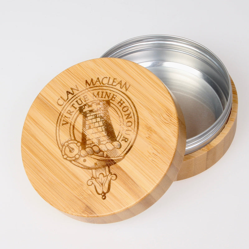 MacLean Clan Crest Bamboo Tin