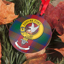 Lindsay Clan Crest and Tartan Metal Christmas Ornament - 6 Styles Available