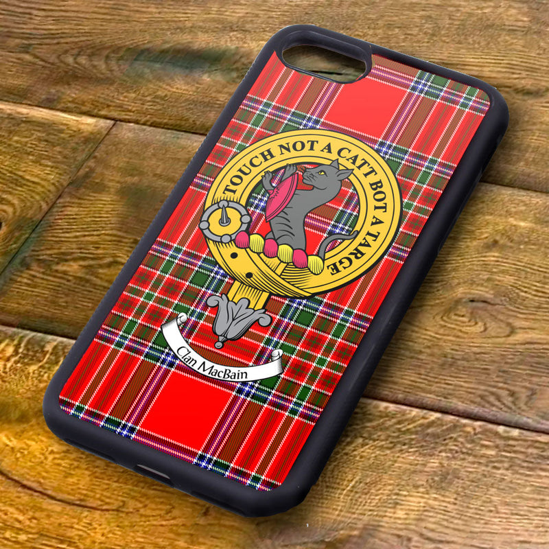 MacBain Tartan and Clan Crest iPhone Rubber Case