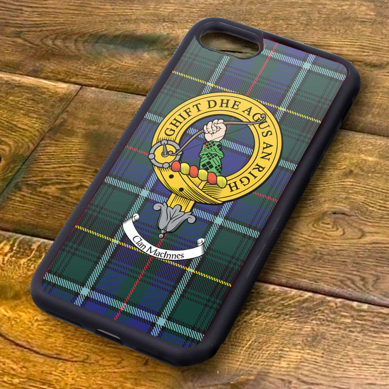 MacInnes Tartan and Clan Crest iPhone Rubber Case