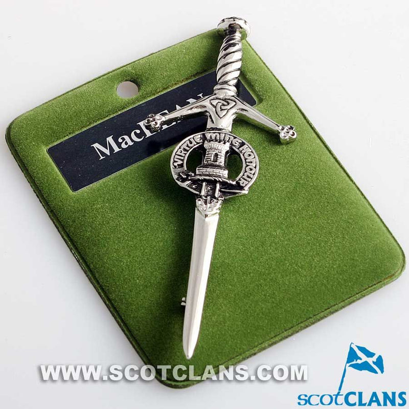 Clan Crest Pewter Kilt Pin with MacLean Crest