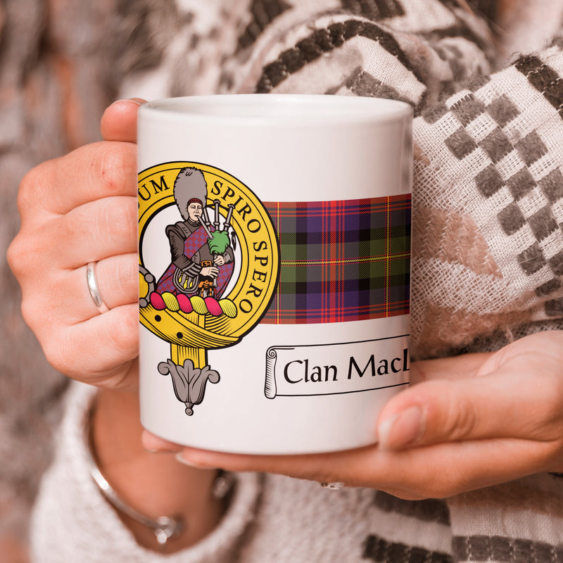 McLennan Clan Crest and Tartan Mug