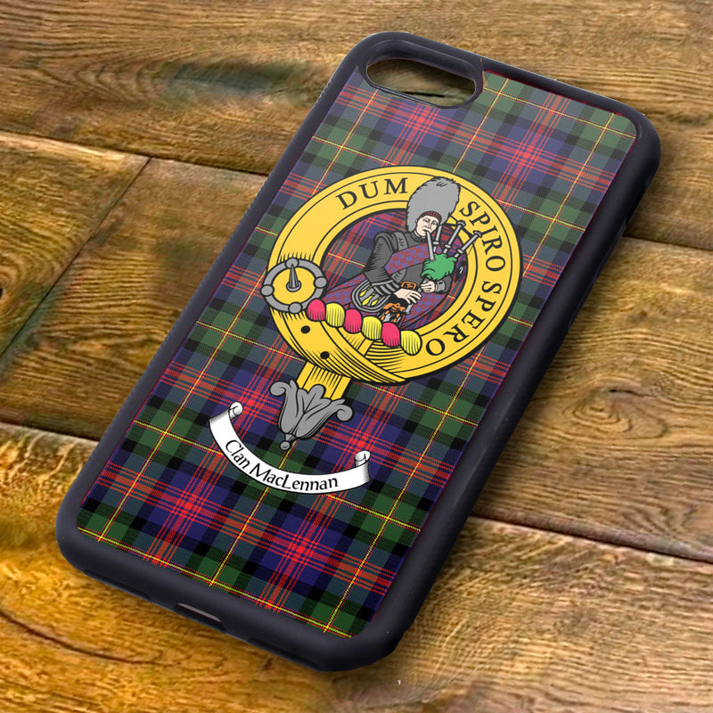 MacLennan Tartan and Clan Crest iPhone Rubber Case