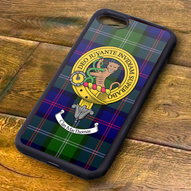 MacThomas Tartan and Clan Crest iPhone Rubber Case