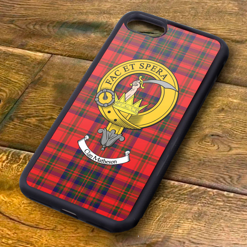 Matheson Tartan and Clan Crest iPhone Rubber Case