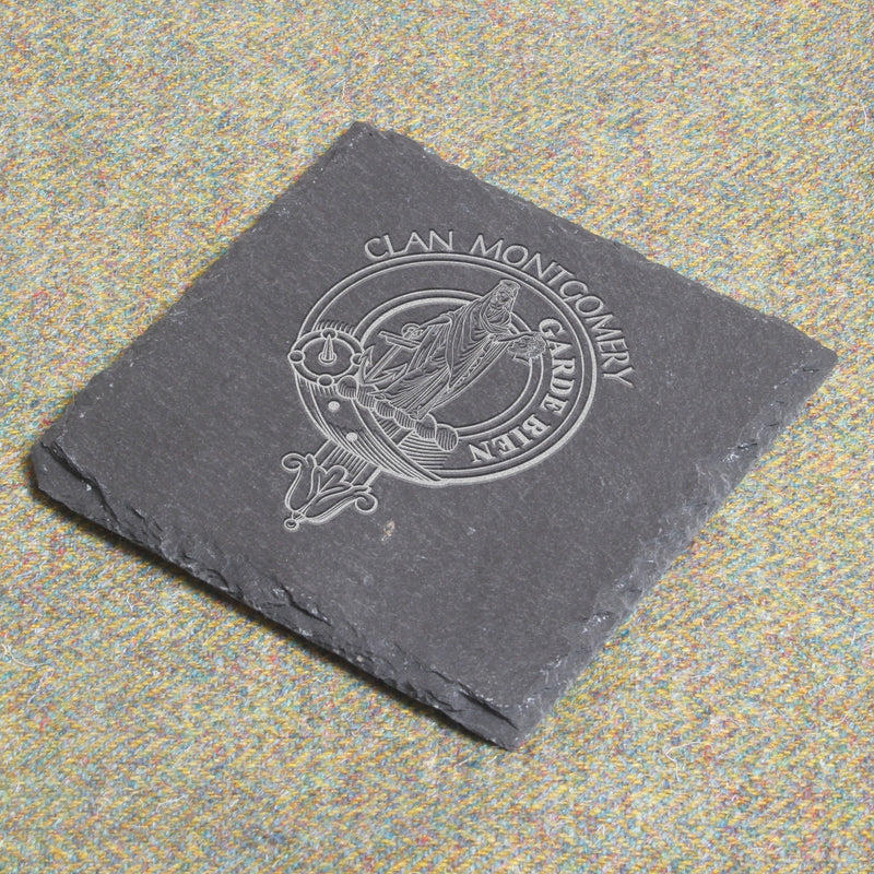 Montgomery Clan Crest Slate Coaster