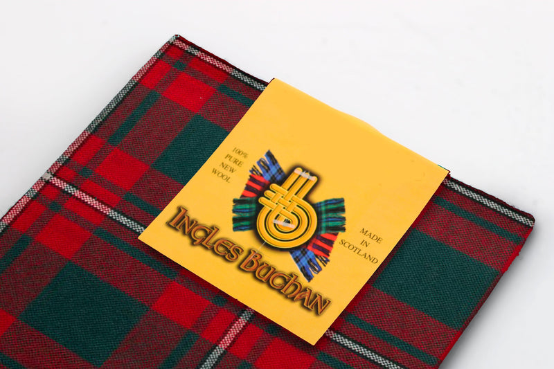 Wool Tartan Pocket Square in Princess Margaret Rose Tartan.