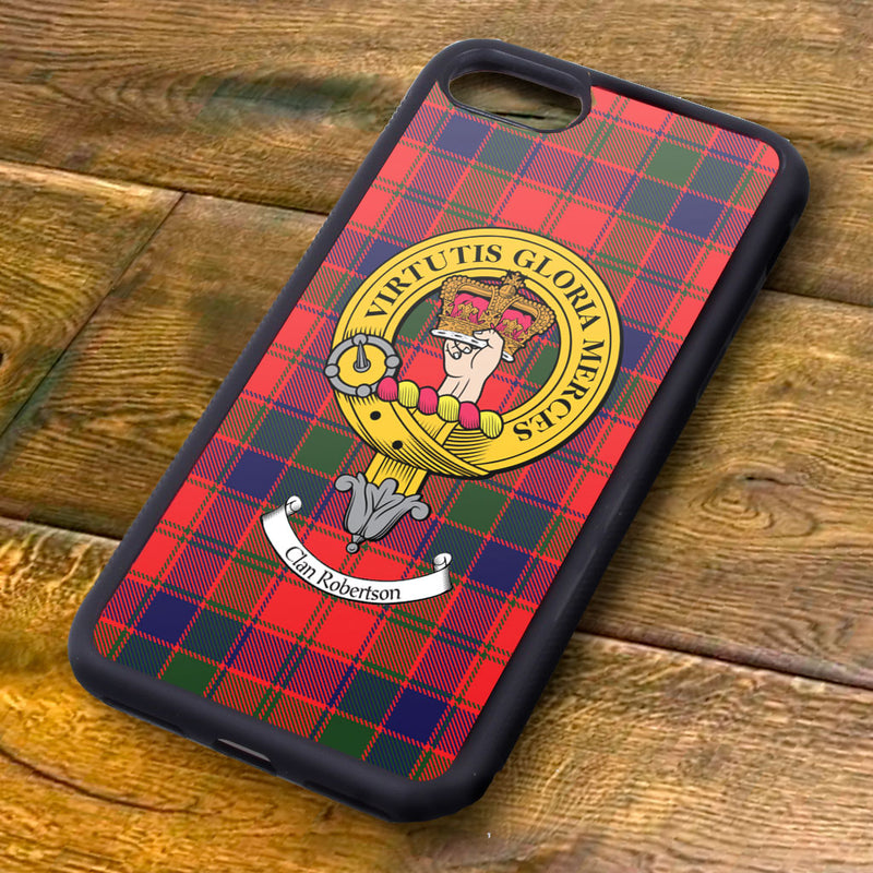 Robertson Tartan and Clan Crest iPhone Rubber Case