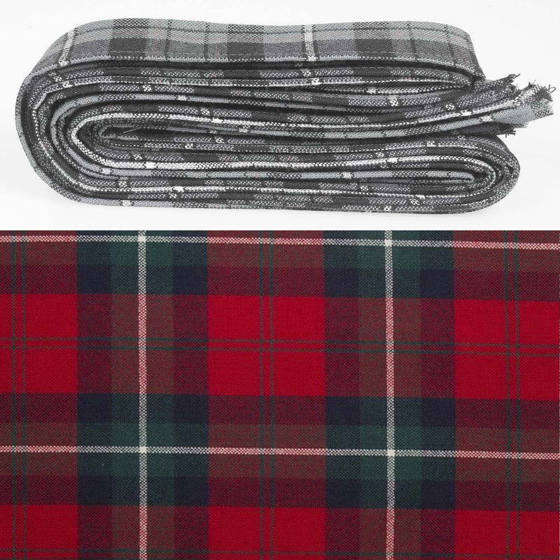 Wool Strip Ribbon in Ruthven Modern Tartan - 5 Strips, Choose Your Width