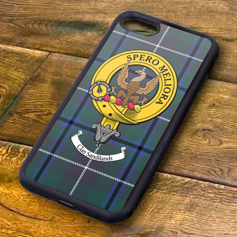 Sandilands Tartan and Clan Crest iPhone Rubber Case