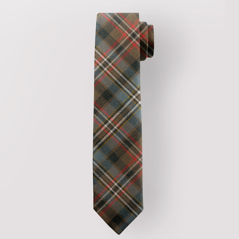 Pure Wool Tie in Scott Green Weathered Tartan