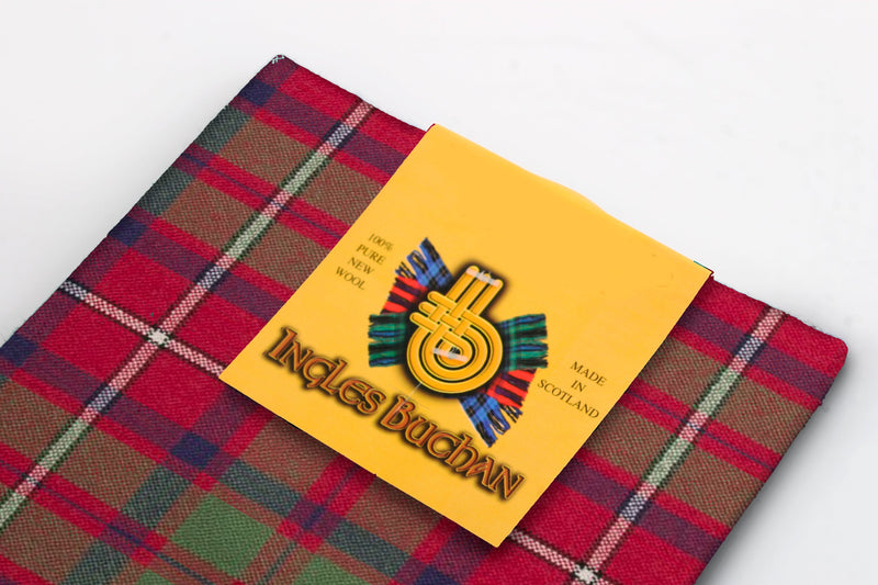 Wool Tartan Pocket Square in Shaw Red Modern Tartan