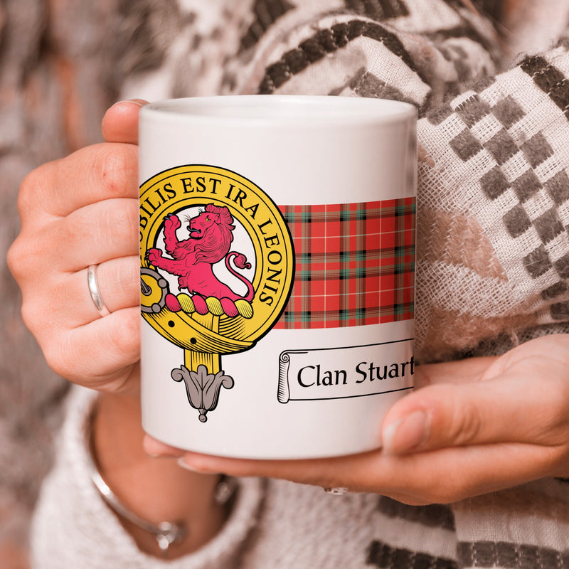 Stuart of Bute Clan Crest and Tartan Mug