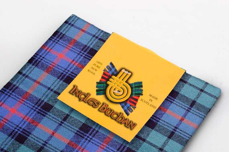 Wool Tartan Pocket Square in Urquhart Broad Red Ancient Tartan