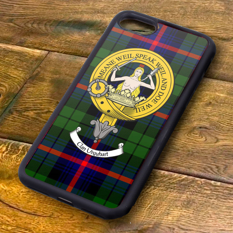 Urquhart Tartan and Clan Crest iPhone Rubber Case