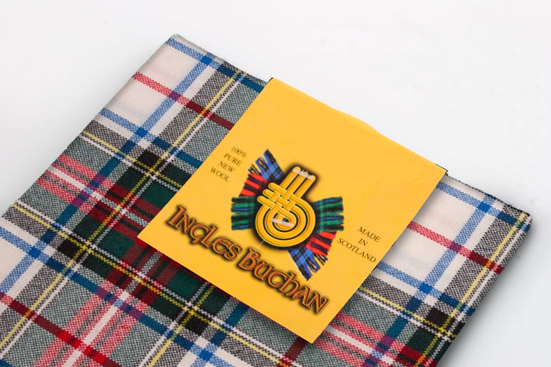 Wool Tartan Pocket Square in Victoria Dress Tartan