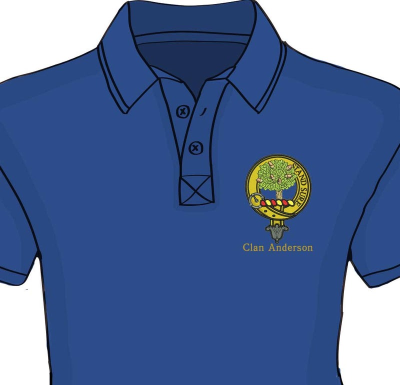 Anderson Clan Crest Embroidered Polo