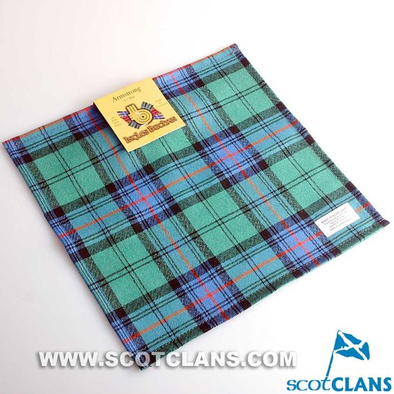 Wool Tartan Pocket Square in Armstrong Ancient Tartan