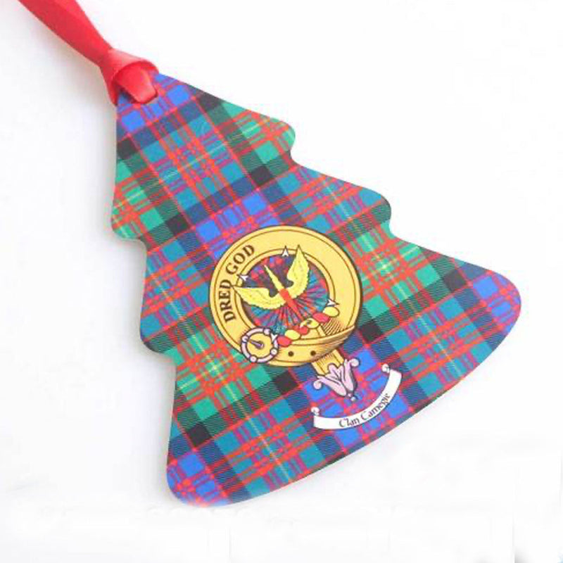 Clan Crest and Tartan Metal Christmas Ornament - 6 Styles Available