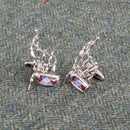 Bagpipe Cufflinks with Any Tartan Insert