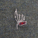 Bagpipe Pin Badge With Tartan Insert
