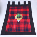 Embroidered Clan Crest Wall Hanging/Banner on Tartan