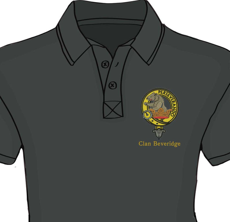 Beveridge Clan Crest Embroidered Polo