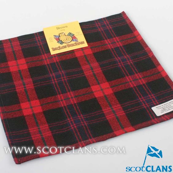 Wool Tartan Pocket Square in Brown Modern Tartan