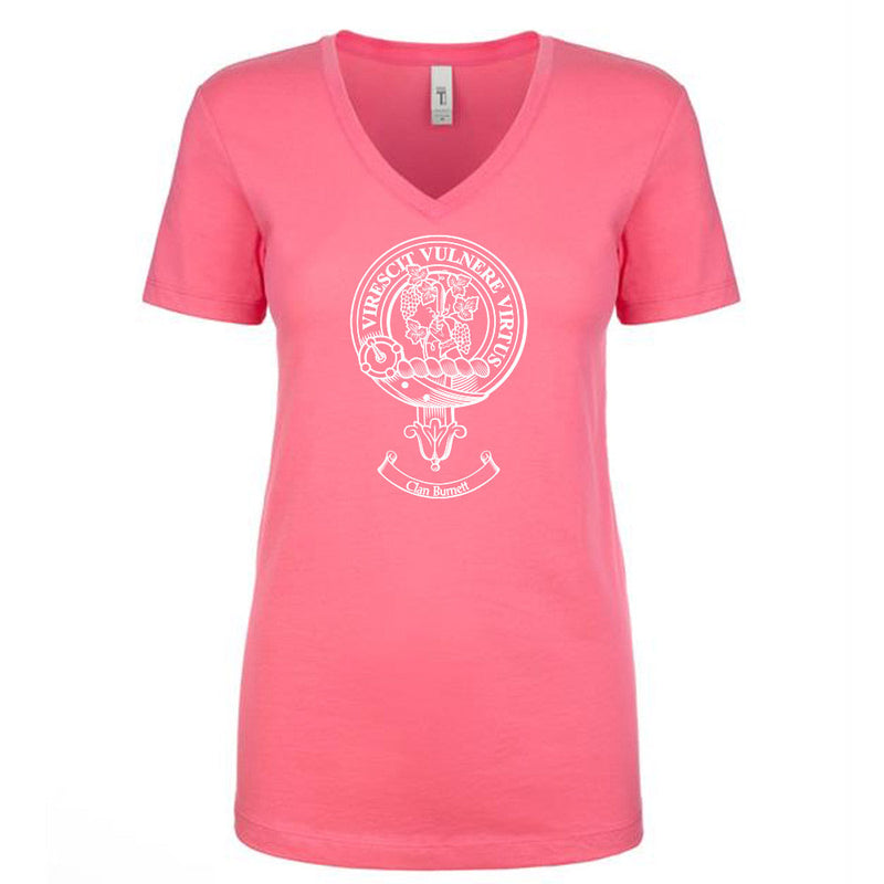 Burnett Clan Crest Ladies Ouline T-Shirt