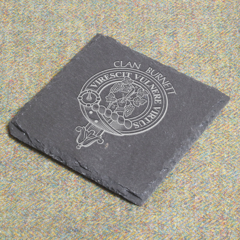 Burnett Clan Crest Slate Coaster