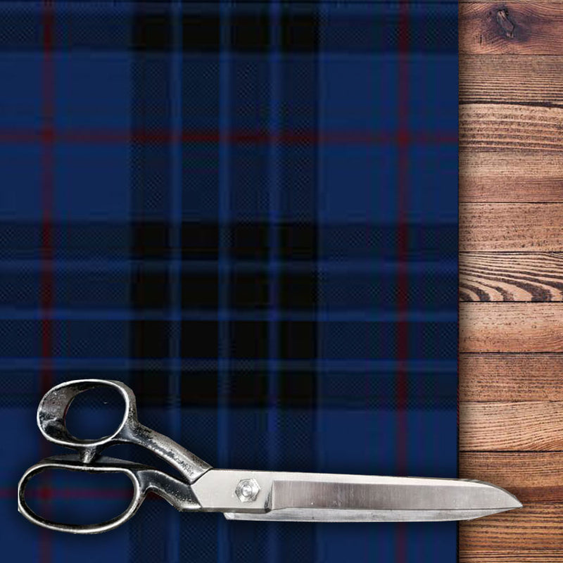 MacKay Blue Modern Tartan by the Meter