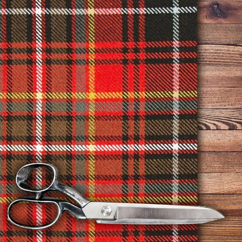 MacInnes Red Weathered Heavy Weight Tartan per meter