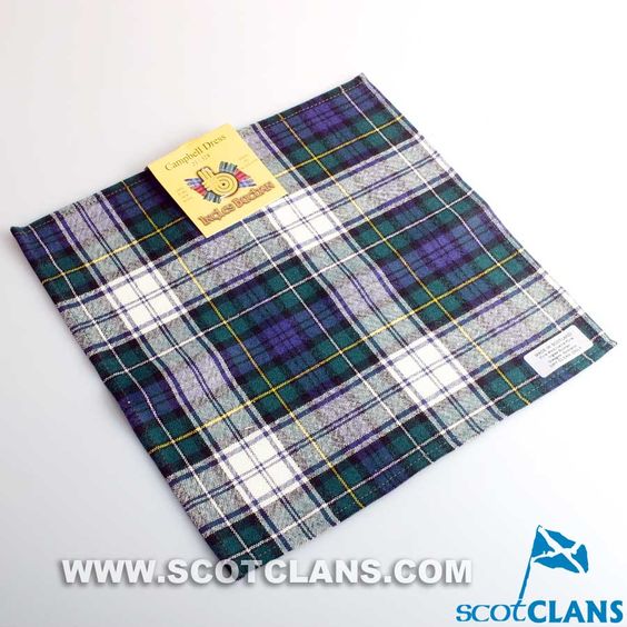 Wool Tartan Pocket Square in Campbell Dress Modern Tartan