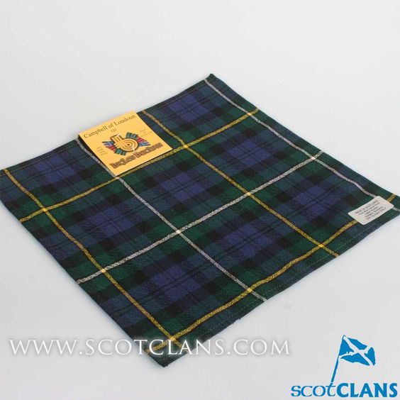 Wool Tartan Pocket Square in Campbell of Louden Modern Tartan