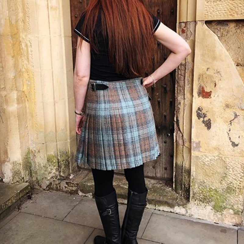 Ladies Black Watch Weathered Tweed Kilt