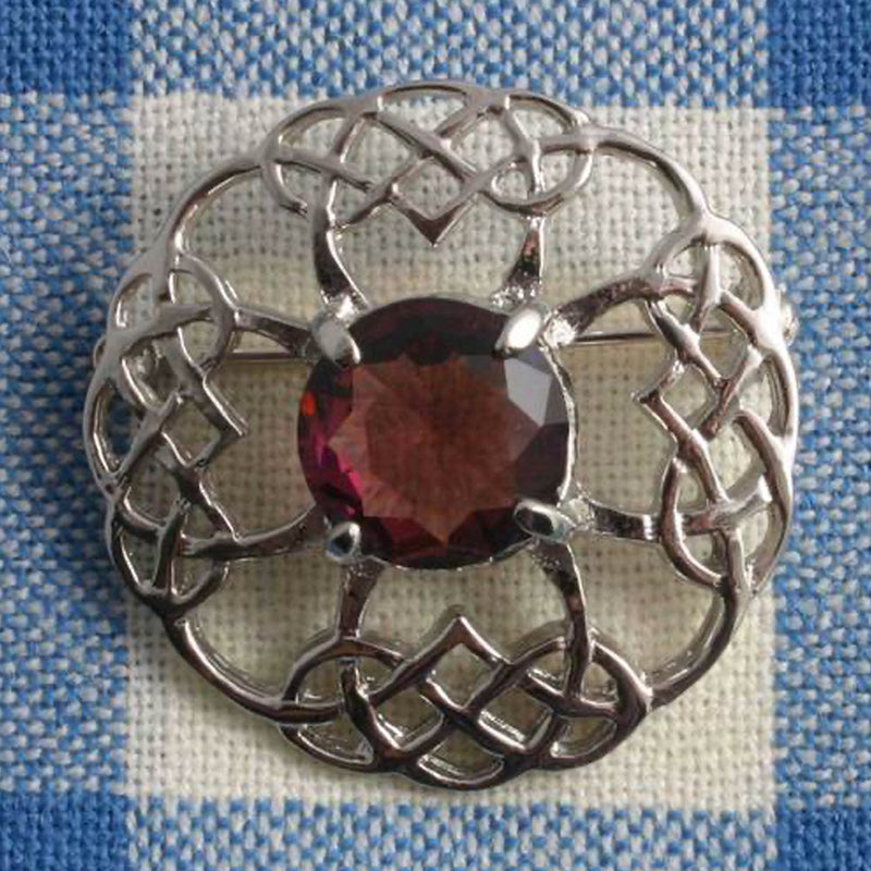 Brooch Celtic Circle Dark Stone