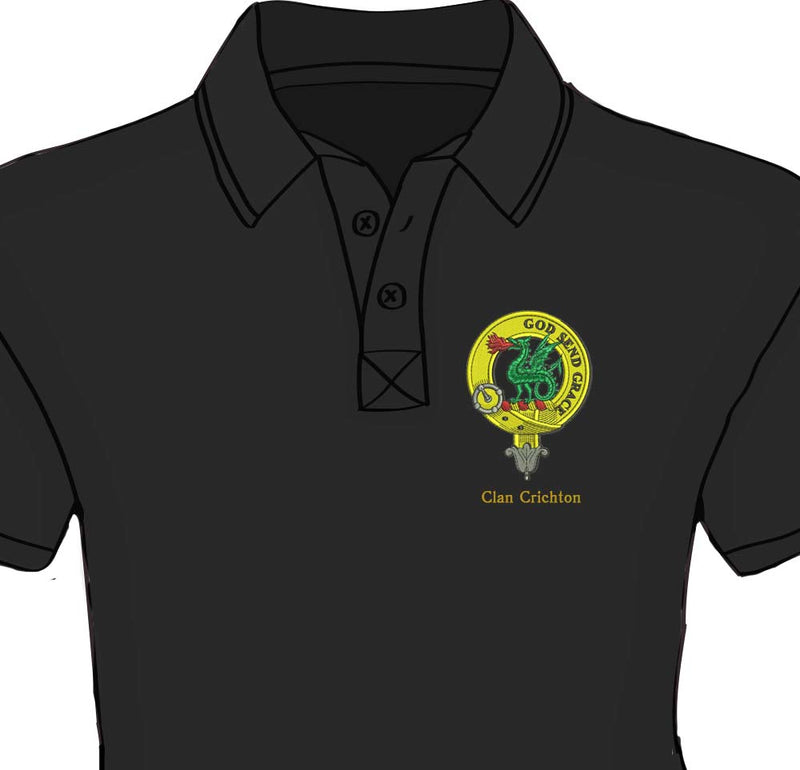 Crichton Clan Crest Embroidered Polo