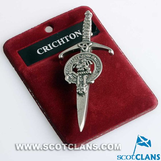 Clan Crest Pewter Kilt Pin with Crichton Crest