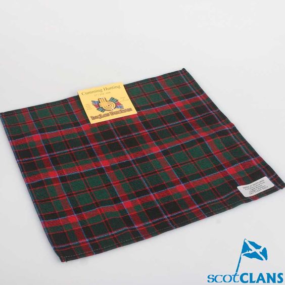 Wool Tartan Pocket Square in Cumming Hunting Modern Tartan