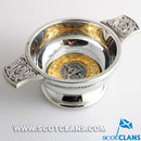 Cunningham Clan Crest Quaich with Gold Trim