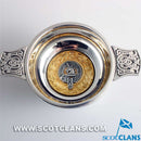Cunningham Clan Crest Quaich with Gold Trim