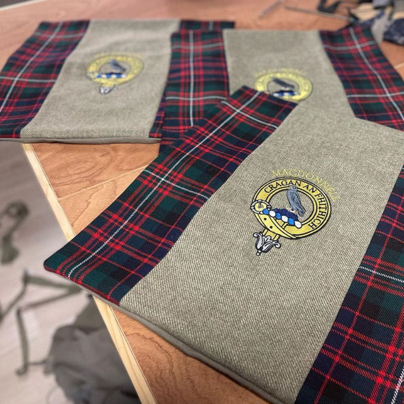 3 x Embroidered Clan Crest Cushion Covers