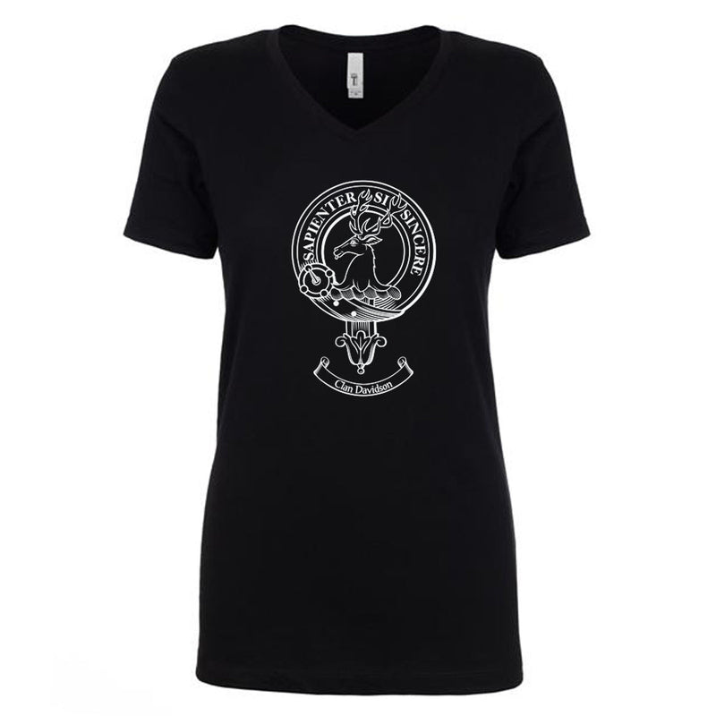 Davidson Clan Crest Ladies Ouline T-Shirt