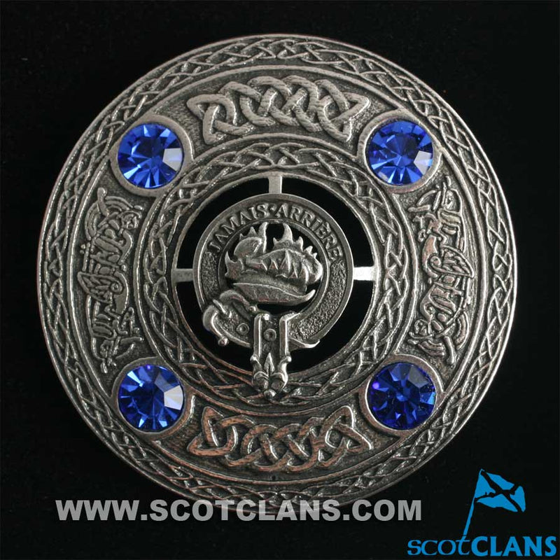 Douglas Clan Crest Pewter Plaid Brooch